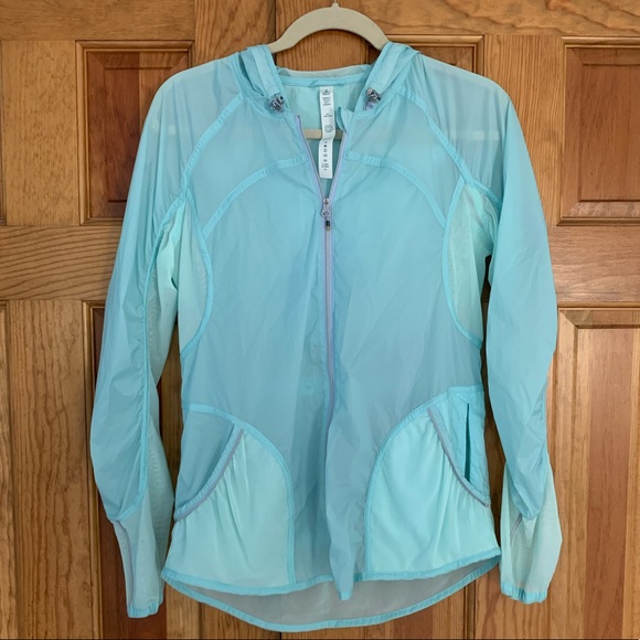 lululemon athletica Jackets & Blazers - Lululemon light blue sheer windbreaker. Size 6.